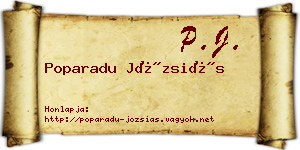 Poparadu Józsiás névjegykártya